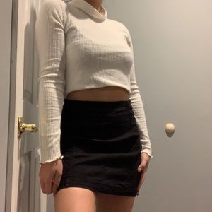 Free People Modern Femme Denim Mini Skirt Black